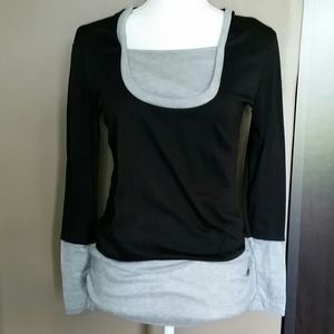 Black and Gray Hooded Tunic